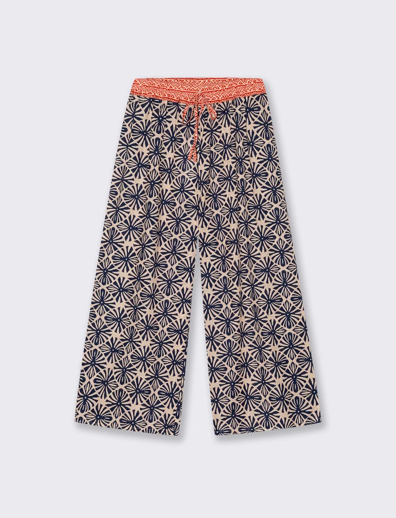 Pantalone stampato con elastico in vita - var 2