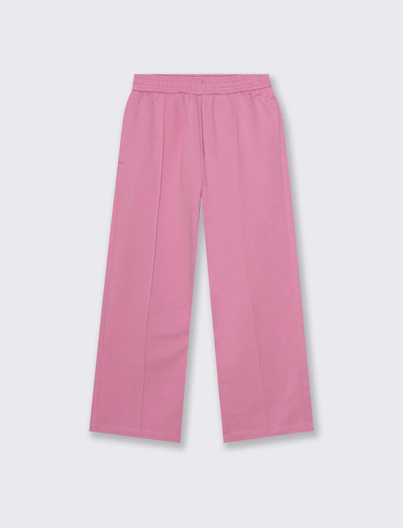 Pantalone in felpa da bambina gamba larga - Rosa candy