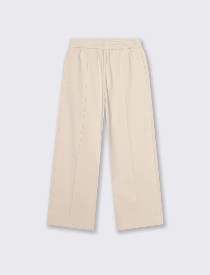 Pantalone in felpa da bambina gamba larga - Beige