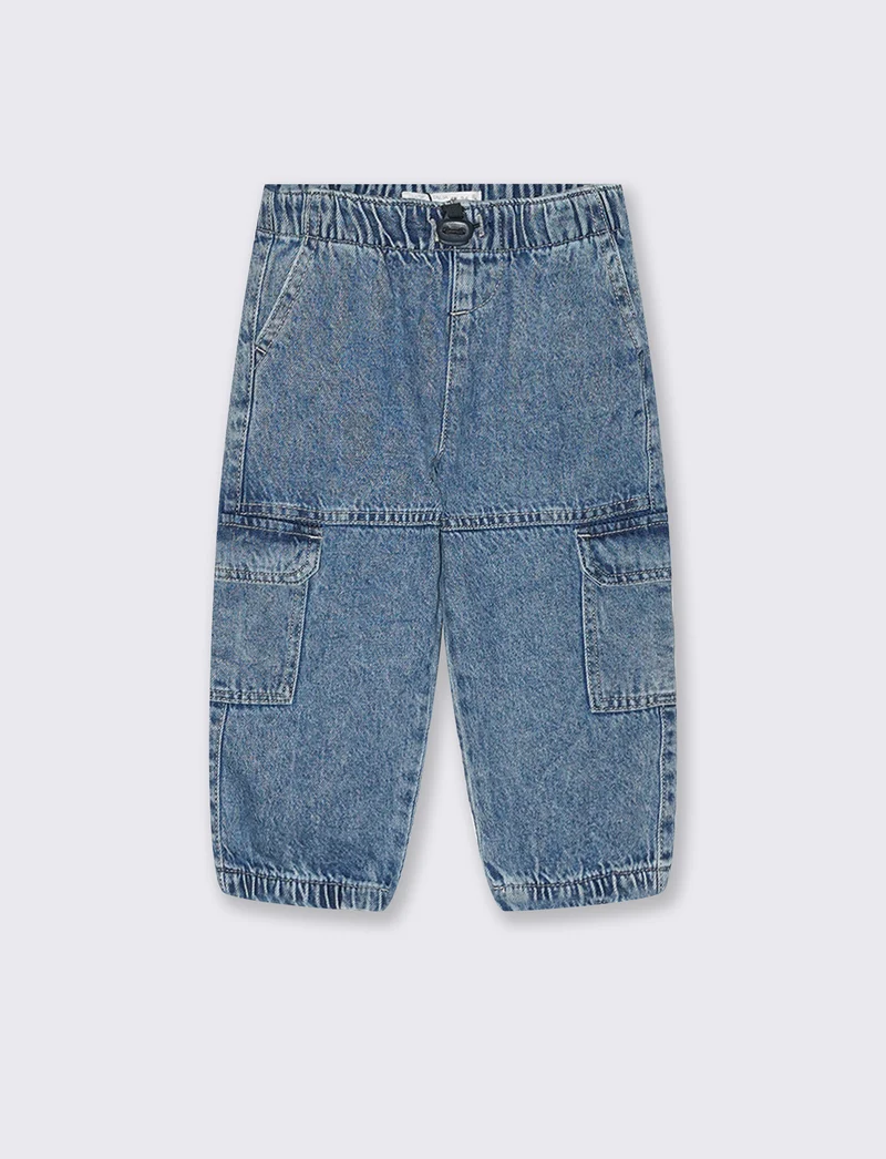 Jeans cargo in cotone per il tempo libero - Denim