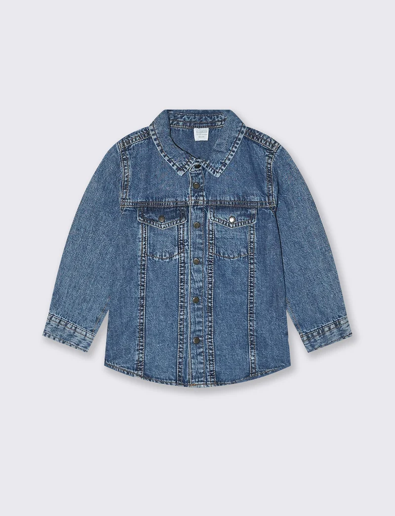 Camicia in denim 100% cotone casual - Denim