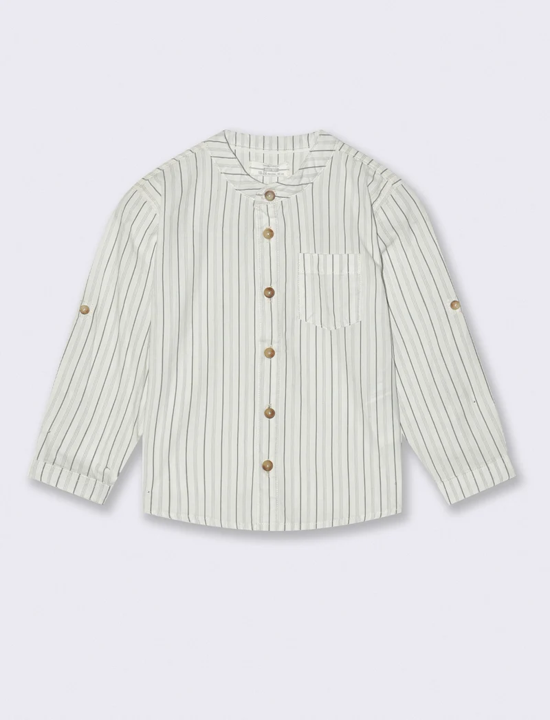 Camicia in cotone con abbottonatura frontale - Righe