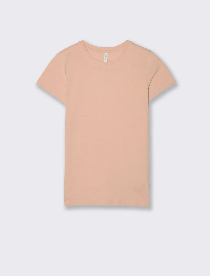 T-Shirt Basica Manica Corta Skinny - Rosa chiaro