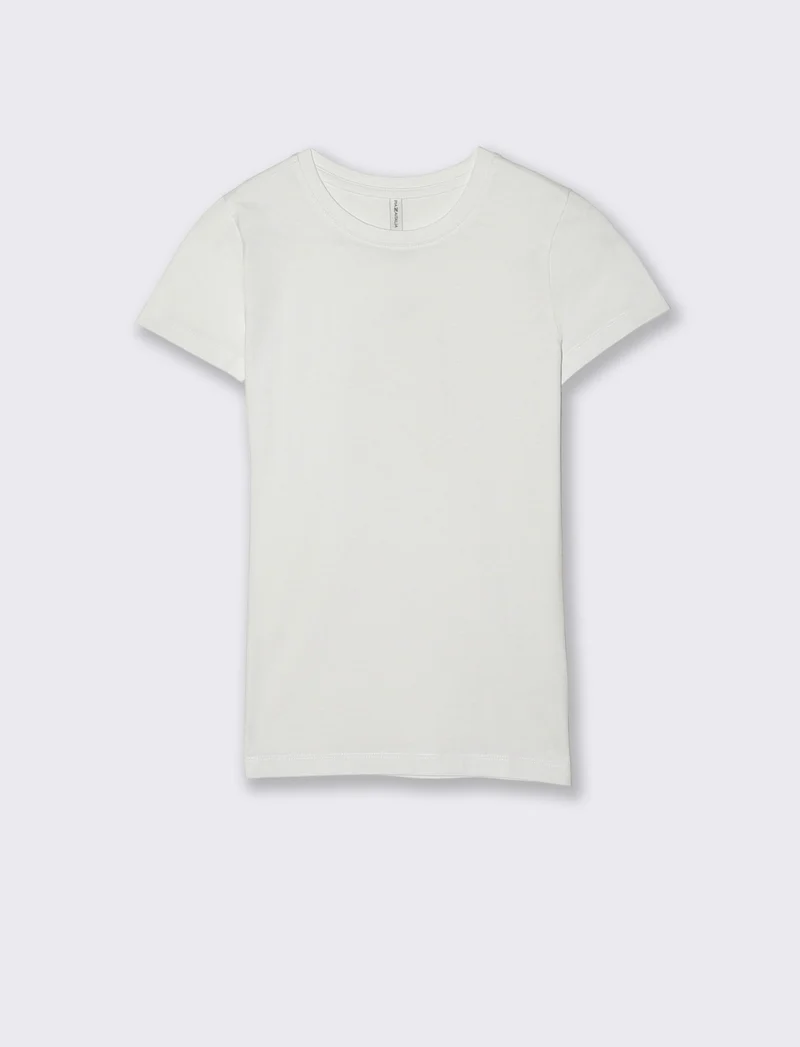 T-Shirt Basica Manica Corta Skinny - Bianco