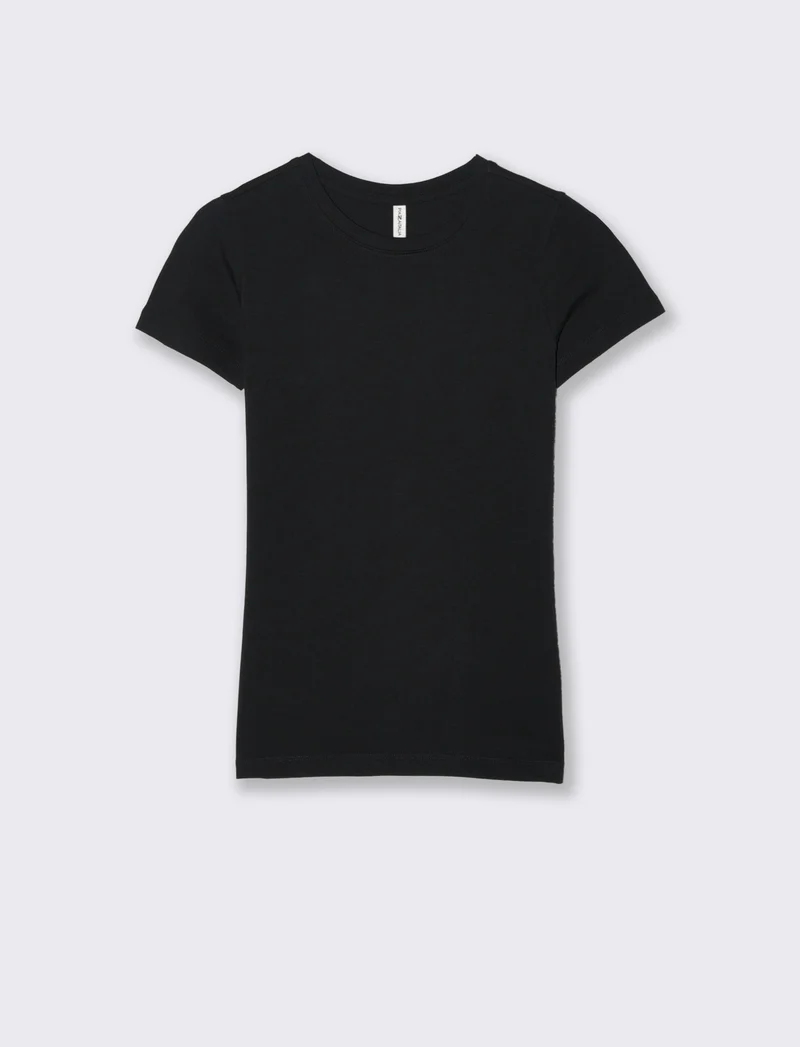 T-Shirt Basica Manica Corta Skinny - Nero