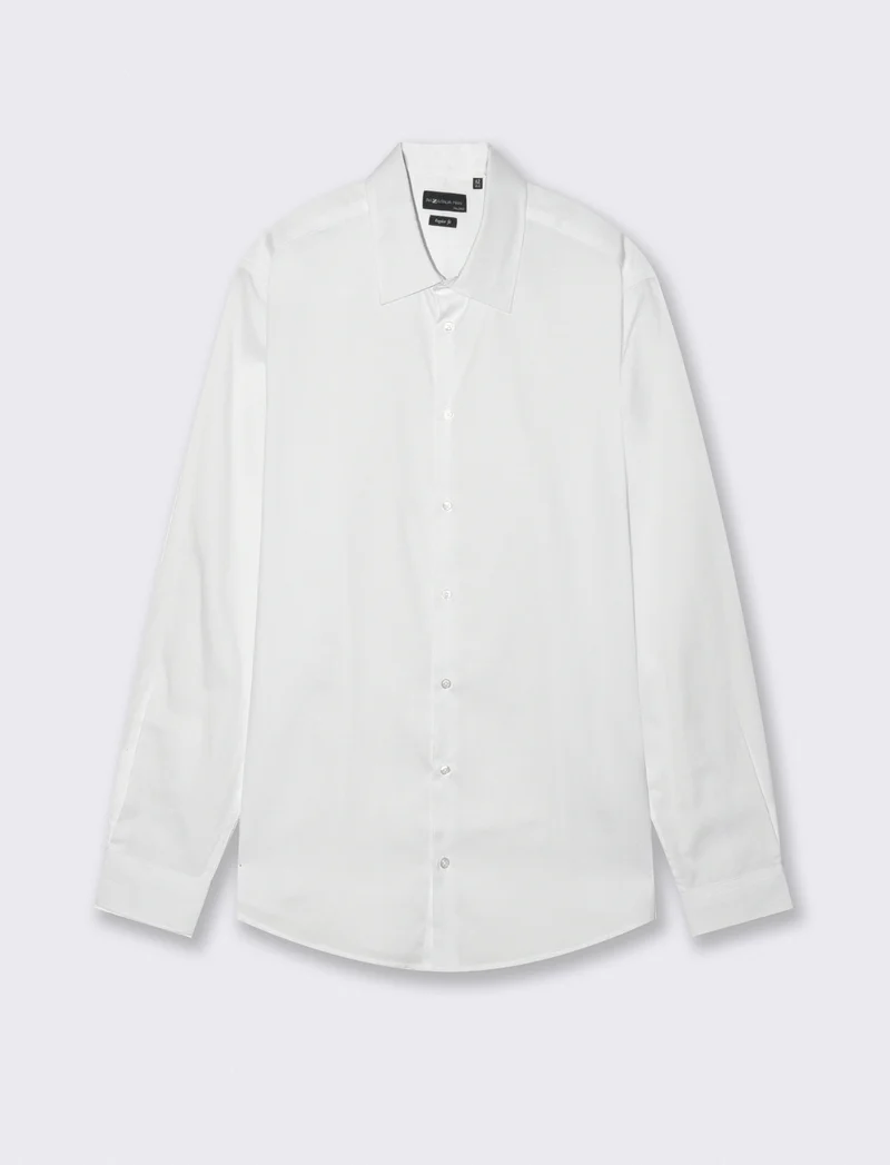 Camicia Oxford Regular Fit in Cotone - Bianco