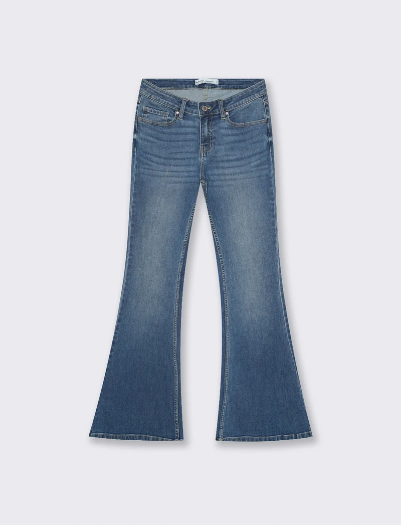 Jeans Flare Vita Bassa per Donne - Denim