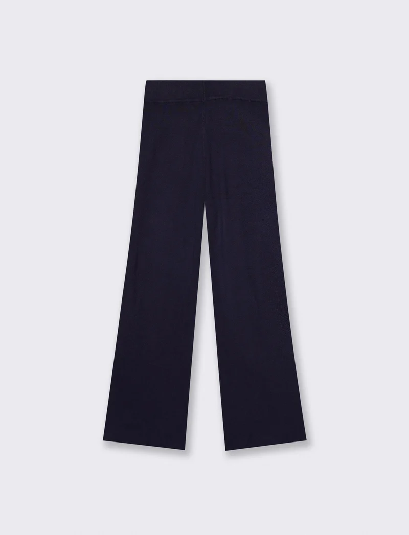 Pantalone in Maglia con Elastico Vita - Blu