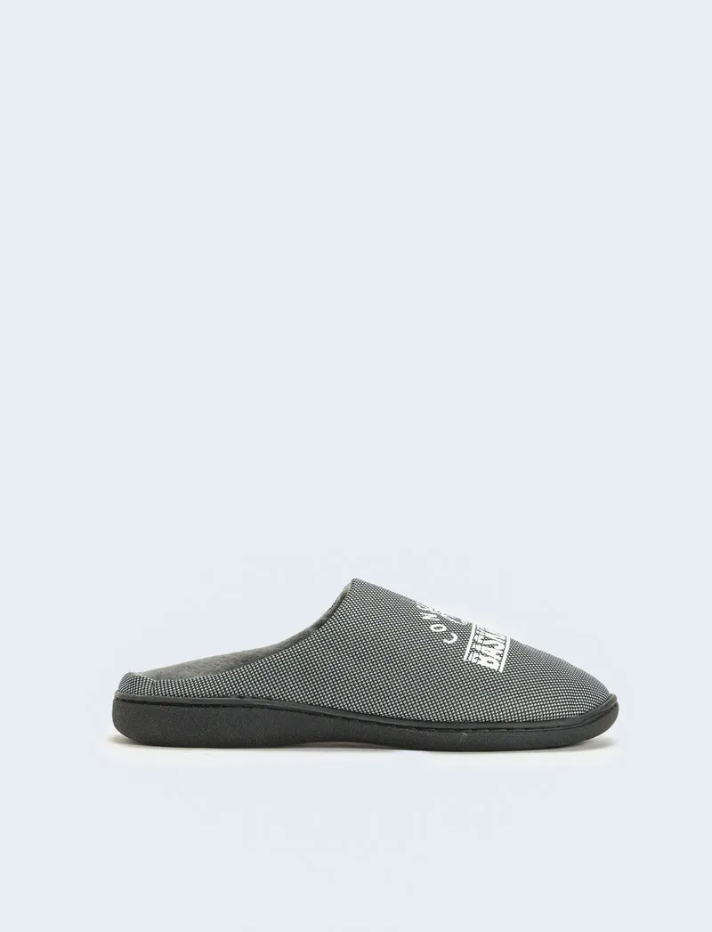 Pantofola da uomo con stampa - Grigio