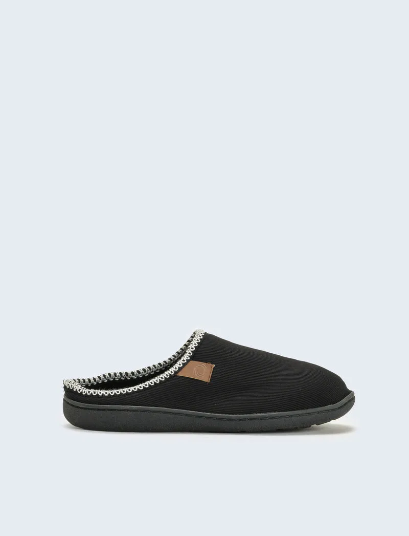 Pantofola da uomo con suola alta - Nero