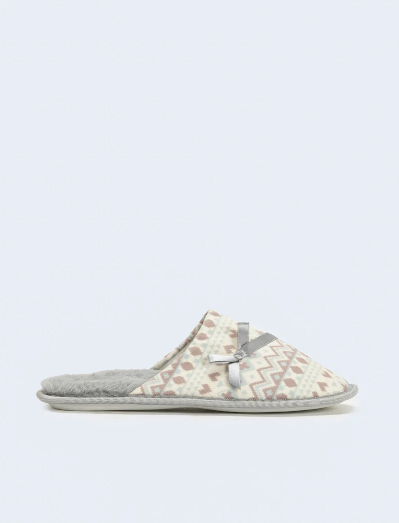 Pantofola jacquard da donna - Grigio