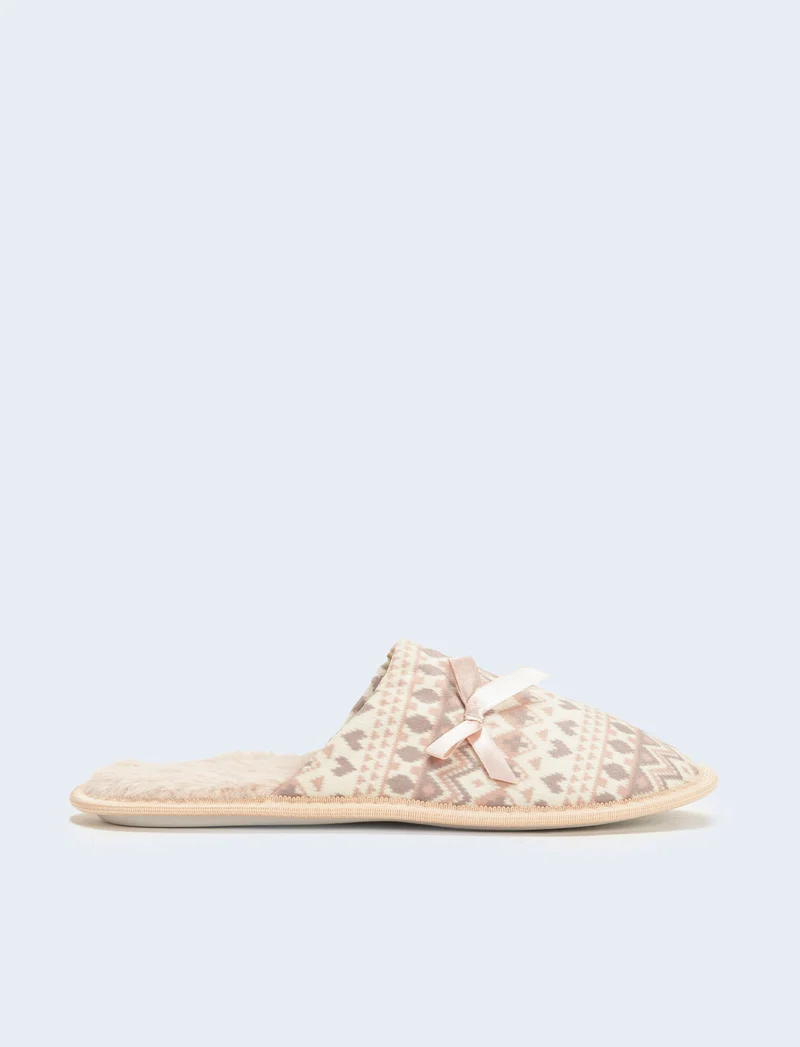 Pantofola jacquard da donna - Rosa