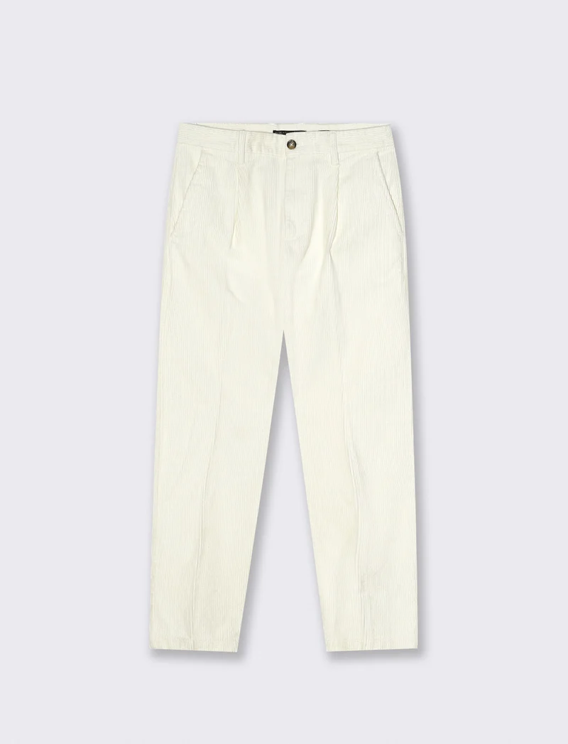 PANTALONI CHINO IN VELLUTO STRAIGHT FIT - Bianco
