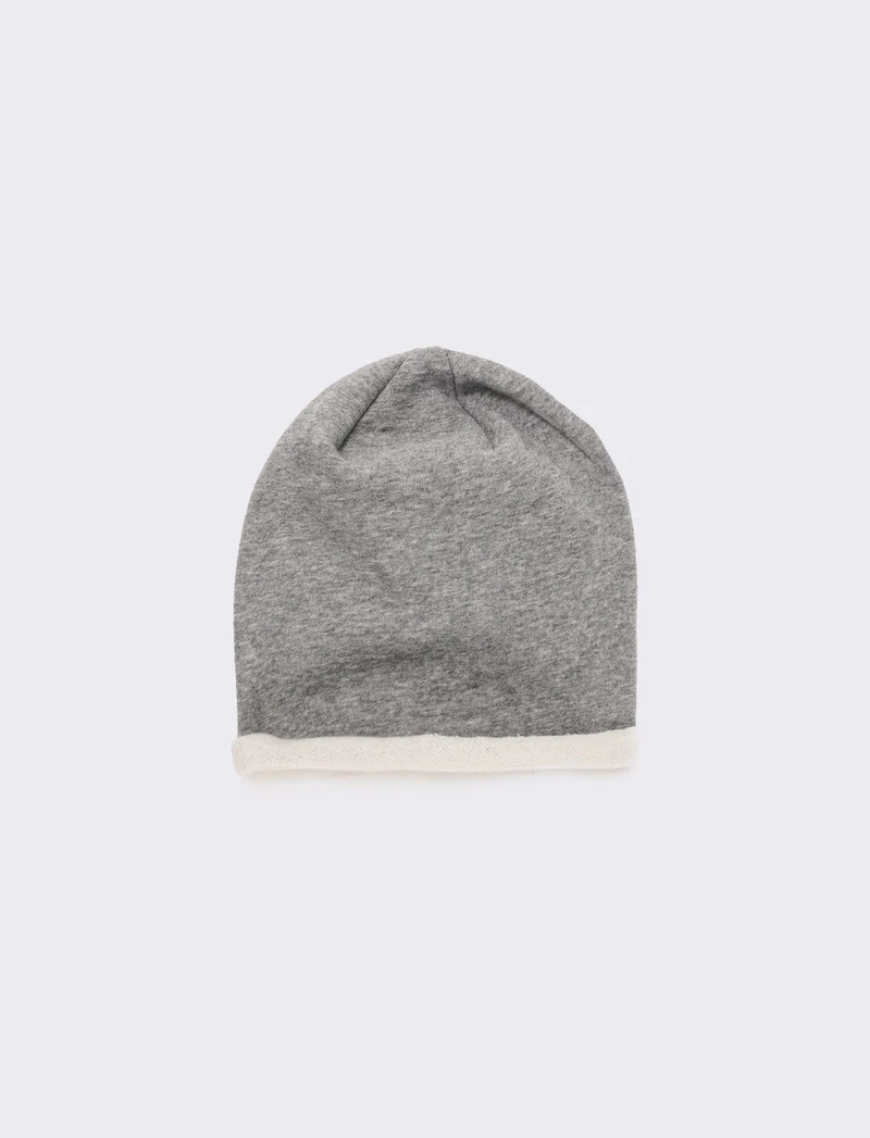 Cappello cuffia in french terry bambino - Grigio