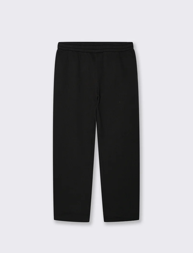PANTALONI JOGGER EFFETTO COSTE RELAXED STRAIGHT FIT - Nero