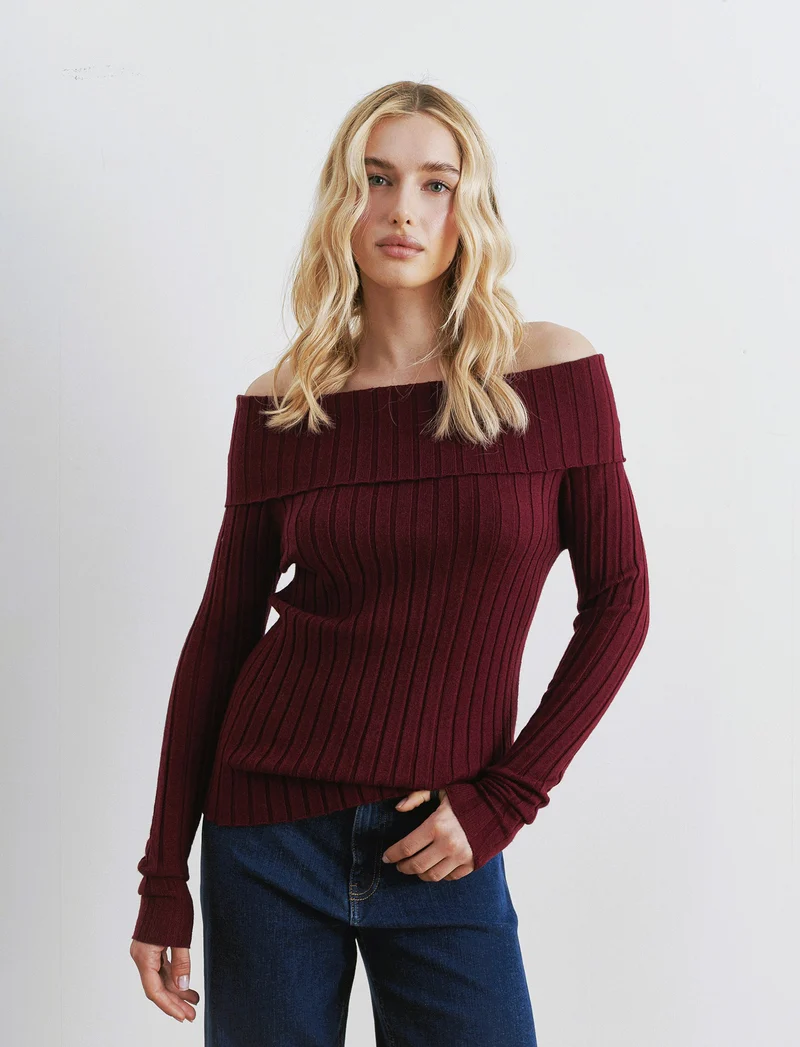 MAGLIA OFF SHOULDER - Vinaccia