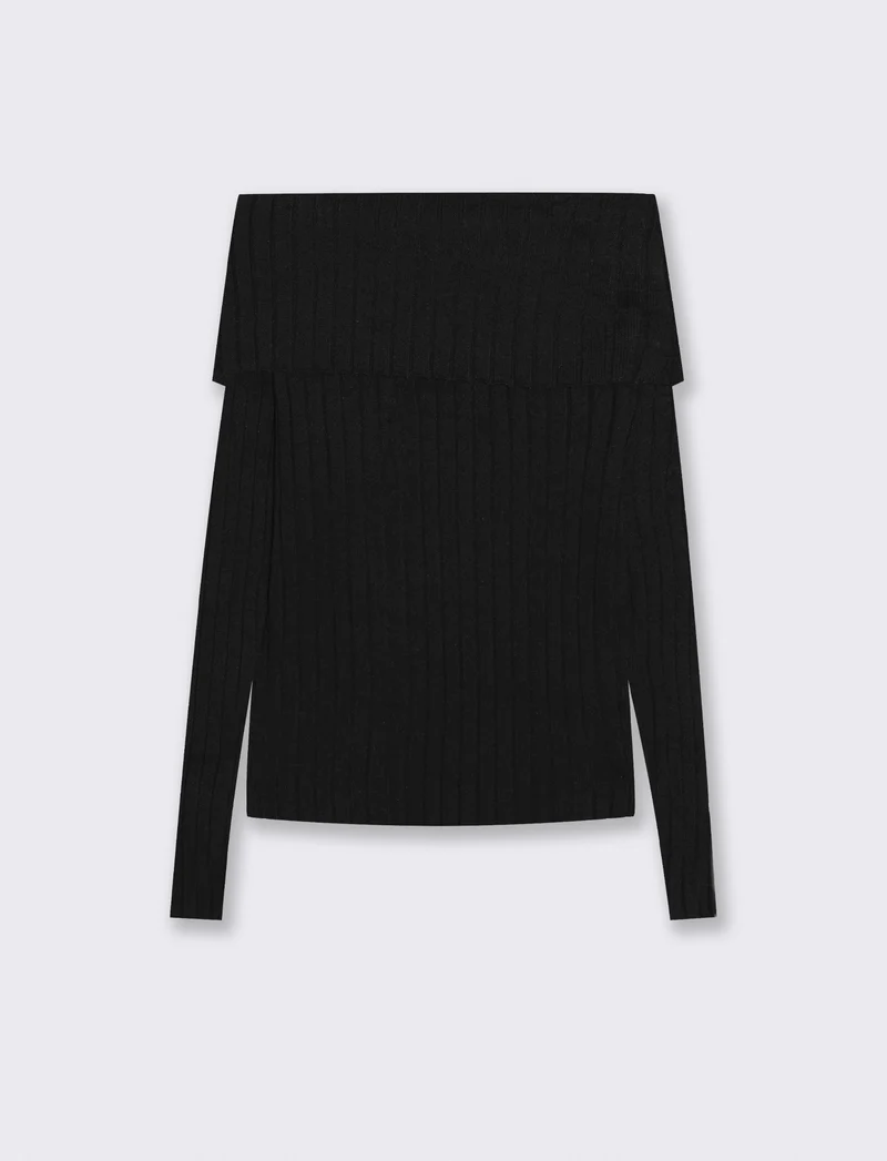 MAGLIA OFF SHOULDER - Nero