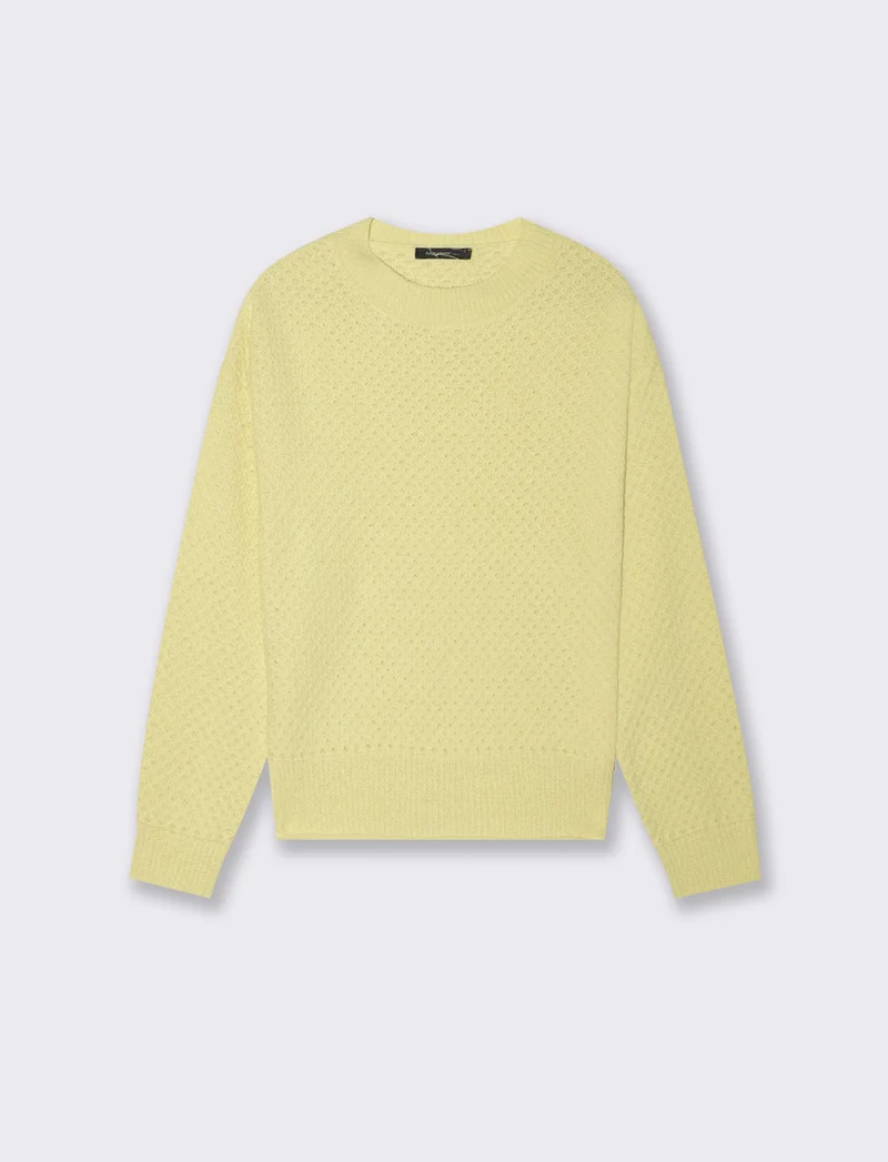 PULLOVER IN CINIGLIA OPACA - Giallo lime