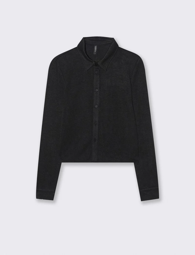 CAMICIA IN MAGLINA - Nero