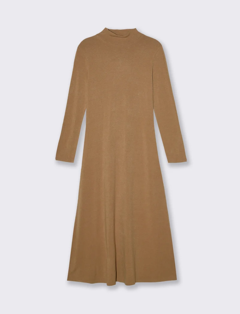 VESTITO LUNGO SVASATO - Cammello