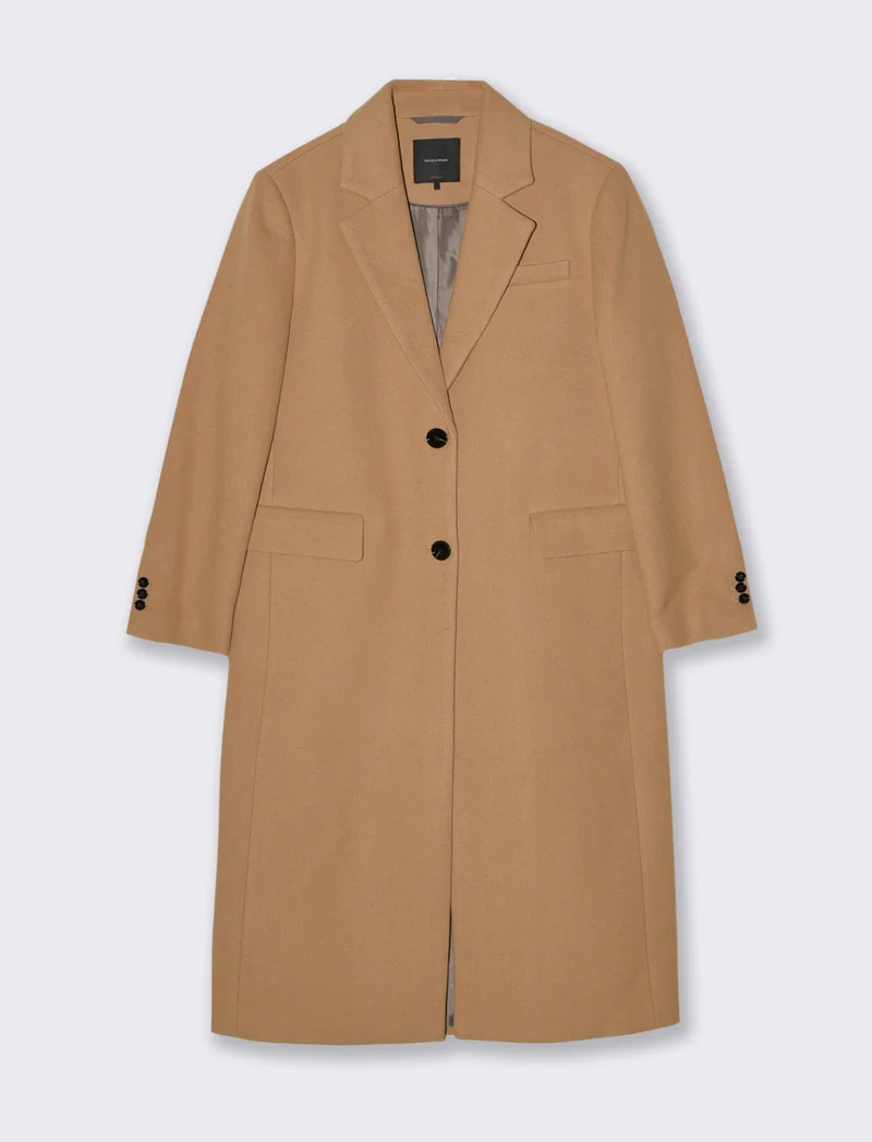 CAPPOTTO LUNGO MONOPETTO - Cammello