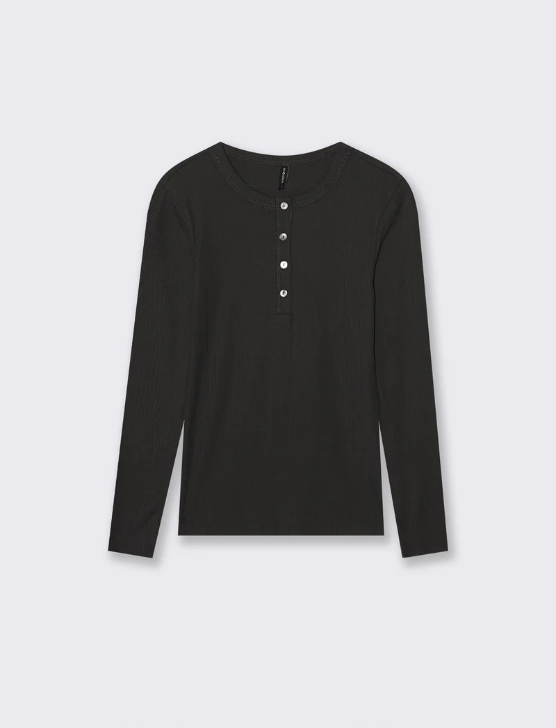 T-SHIRT BASICA SCOLLO SERAFINO - Nero
