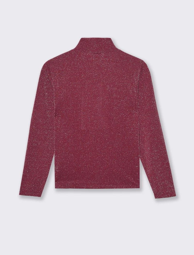 T-SHIRT IN TESSUTO CON FILO EFFETTO METALLO - Vinaccia