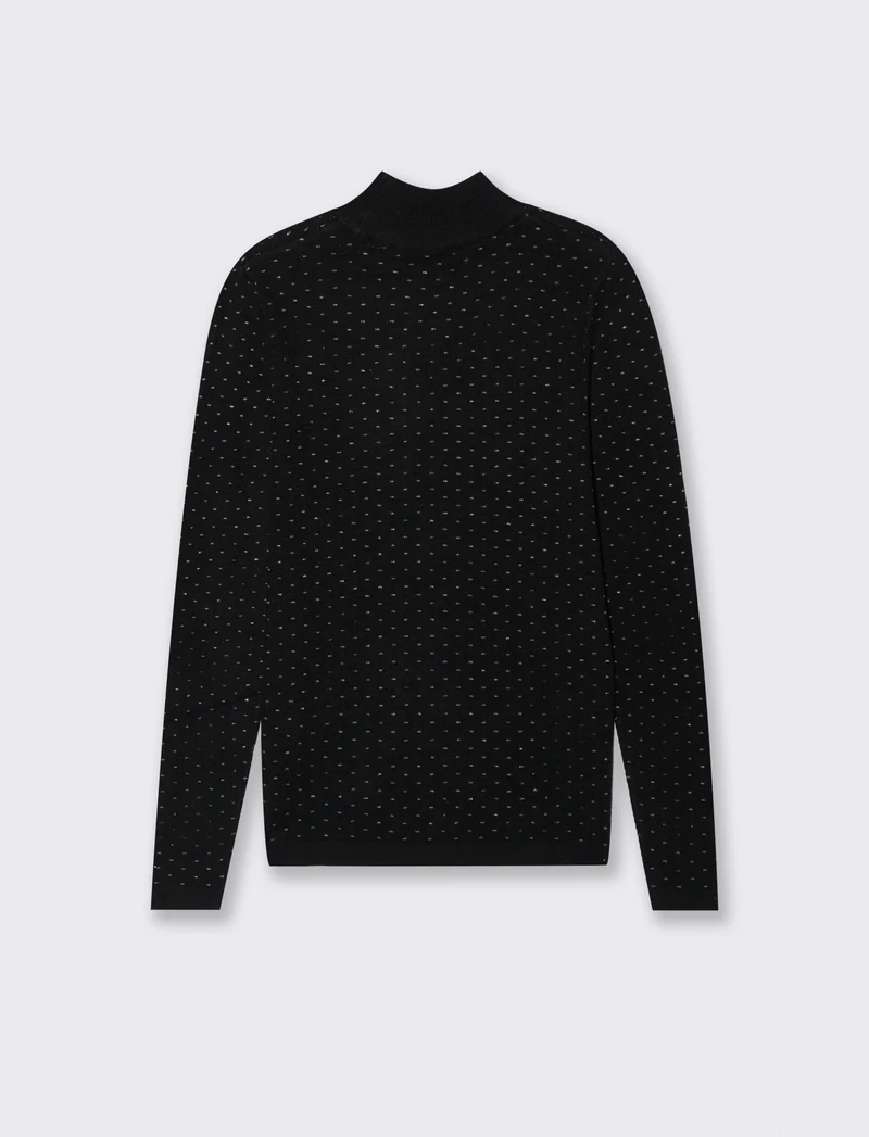 PULLOVER A COLLO ALTO - Nero