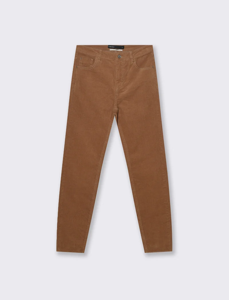 PANTALONE IN VELLUTO 5 TASCHE SKINNY - Cammello