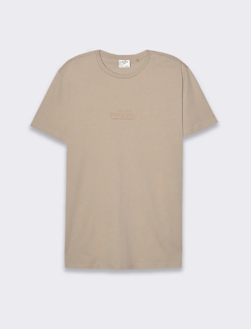 T-shirt in cotone con stampe regular fit da uomo - Beige