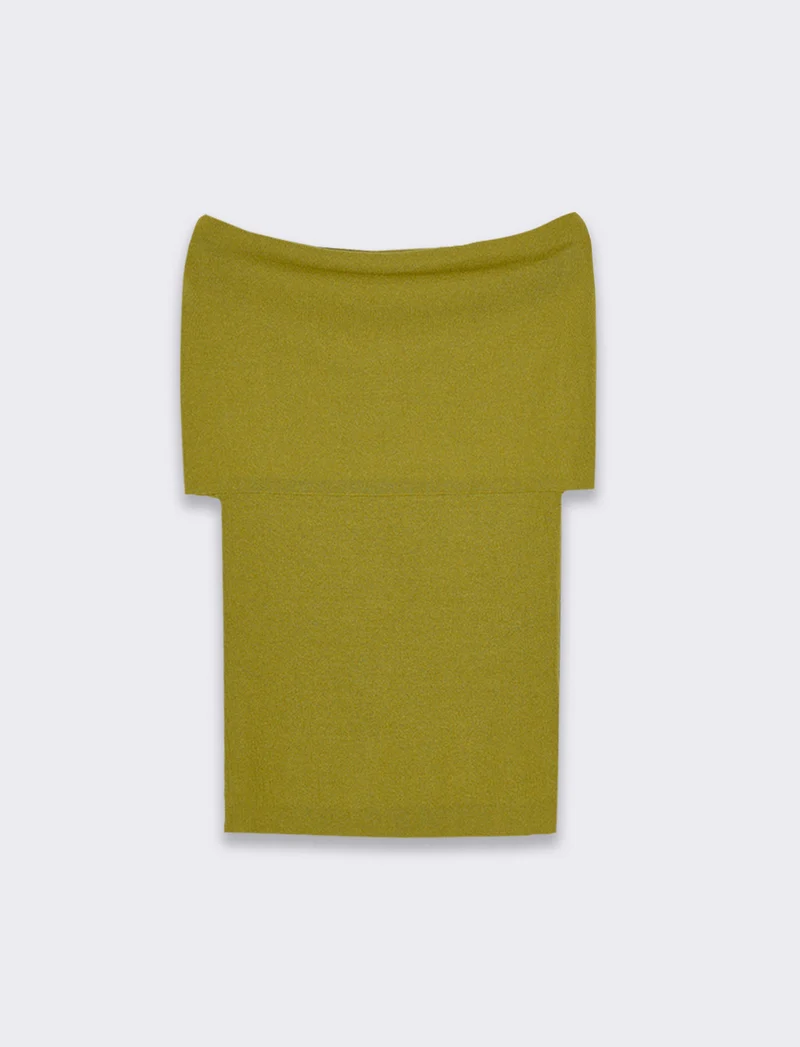 Maglia off shoulder da donna - Verde pistacchio