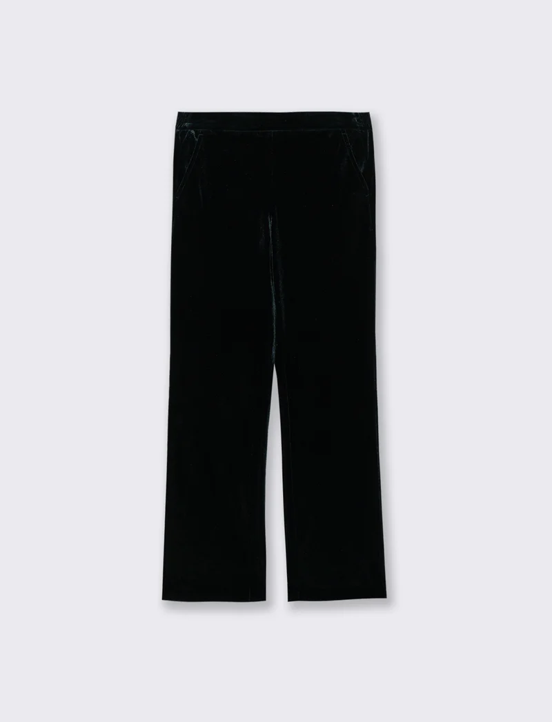 PANTALONE IN VELLUTO - Verde scuro