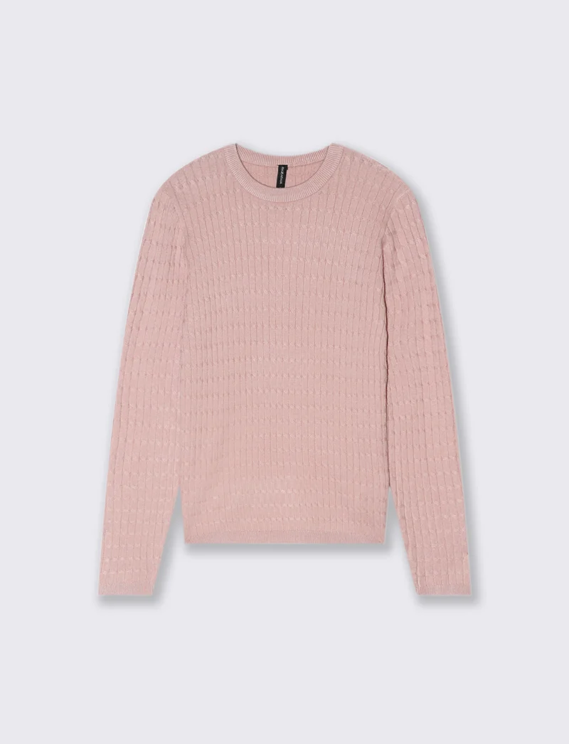 PULLOVER A TRECCE - Rosa antico