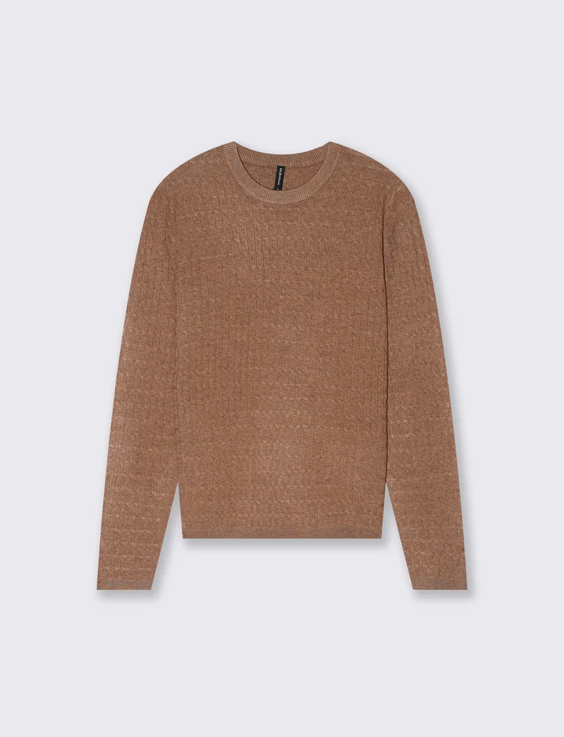 PULLOVER A TRECCE - Cammello