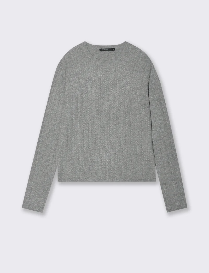PULLOVER A TRECCE - Grigio mel.