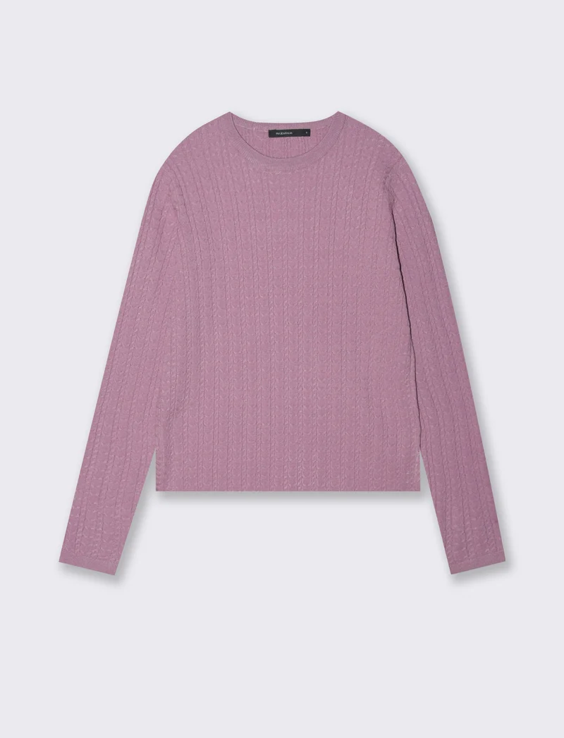 PULLOVER A TRECCE - Viola malva