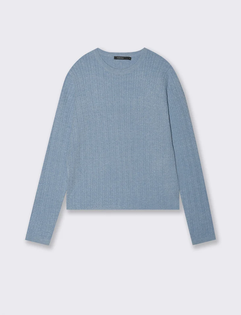 PULLOVER A TRECCE - Denim