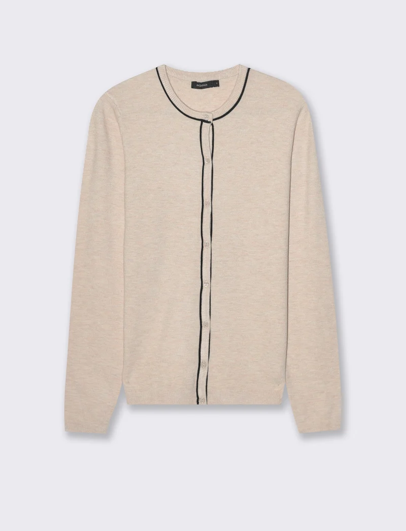 CARDIGAN BASICO - Beige grano