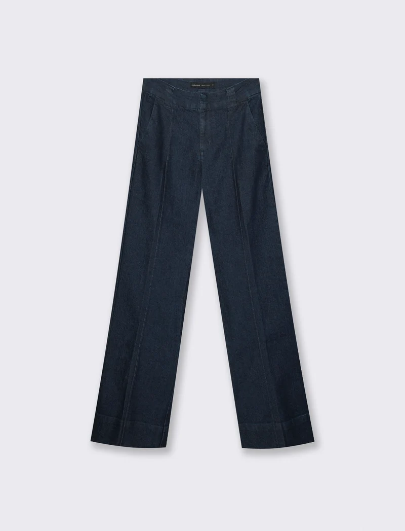 JEANS WIDE FLARE VITA ALTA - Denim
