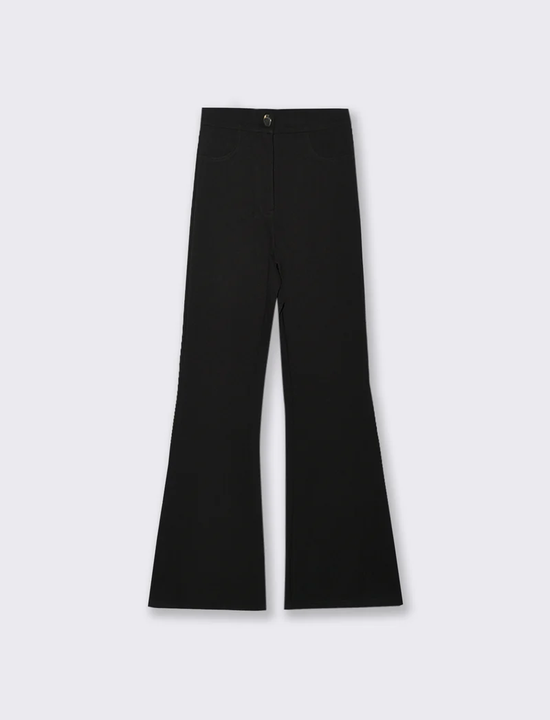 PANTALONE ADERENTE FLARE - Nero