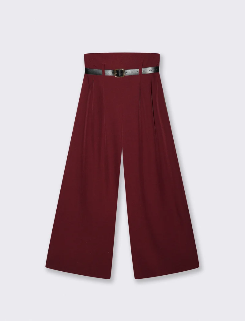 PANTALONE CON CINTURA - Bordeaux