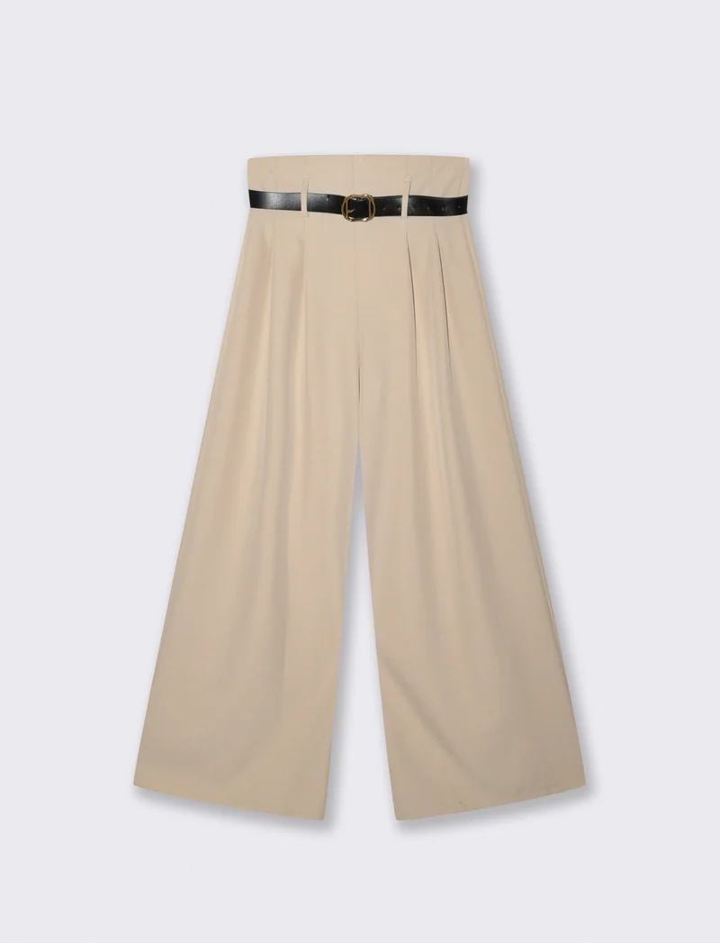 PANTALONE CON CINTURA - Beige