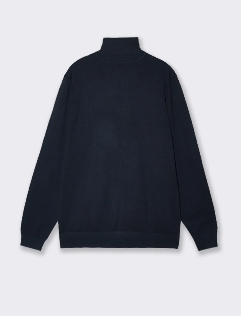 MAGLIA COLLO ALTO BASIC - Blu