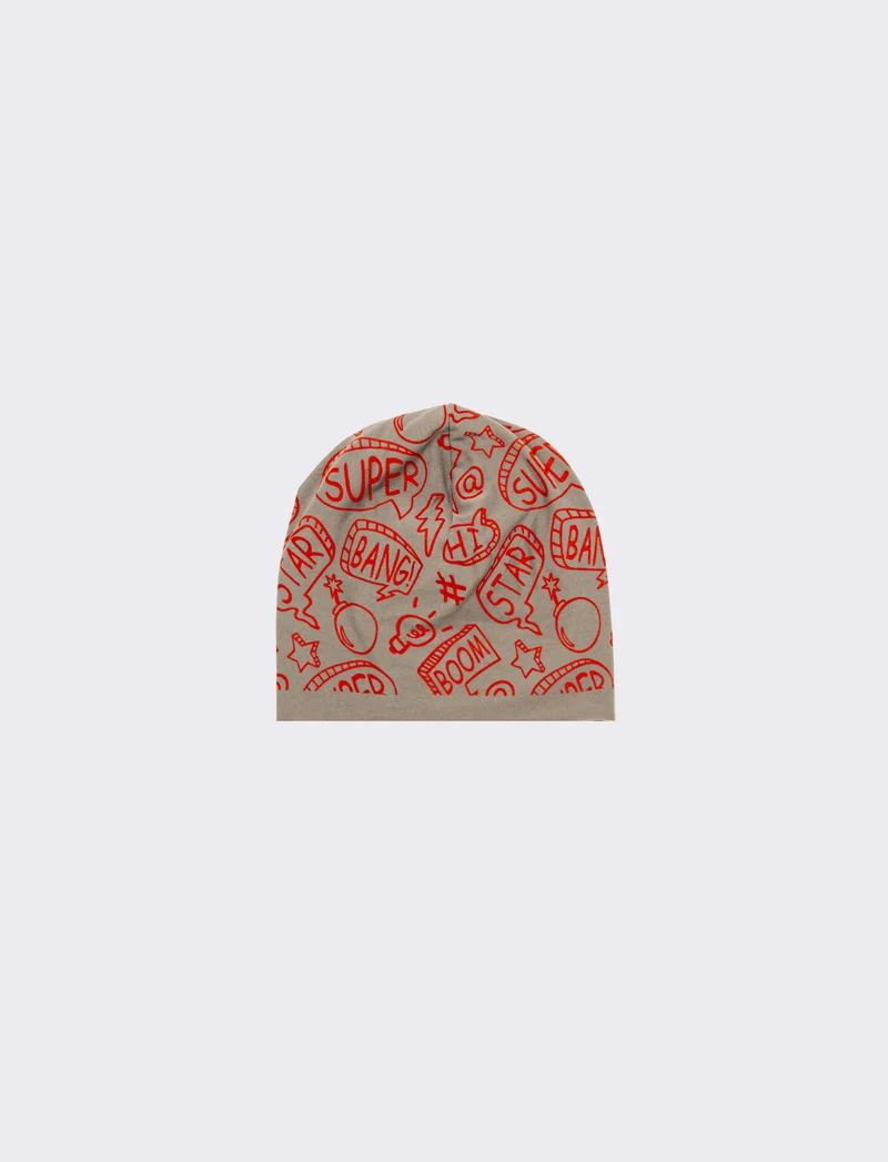 Cappello cuffia con stampa stelle - Rosso