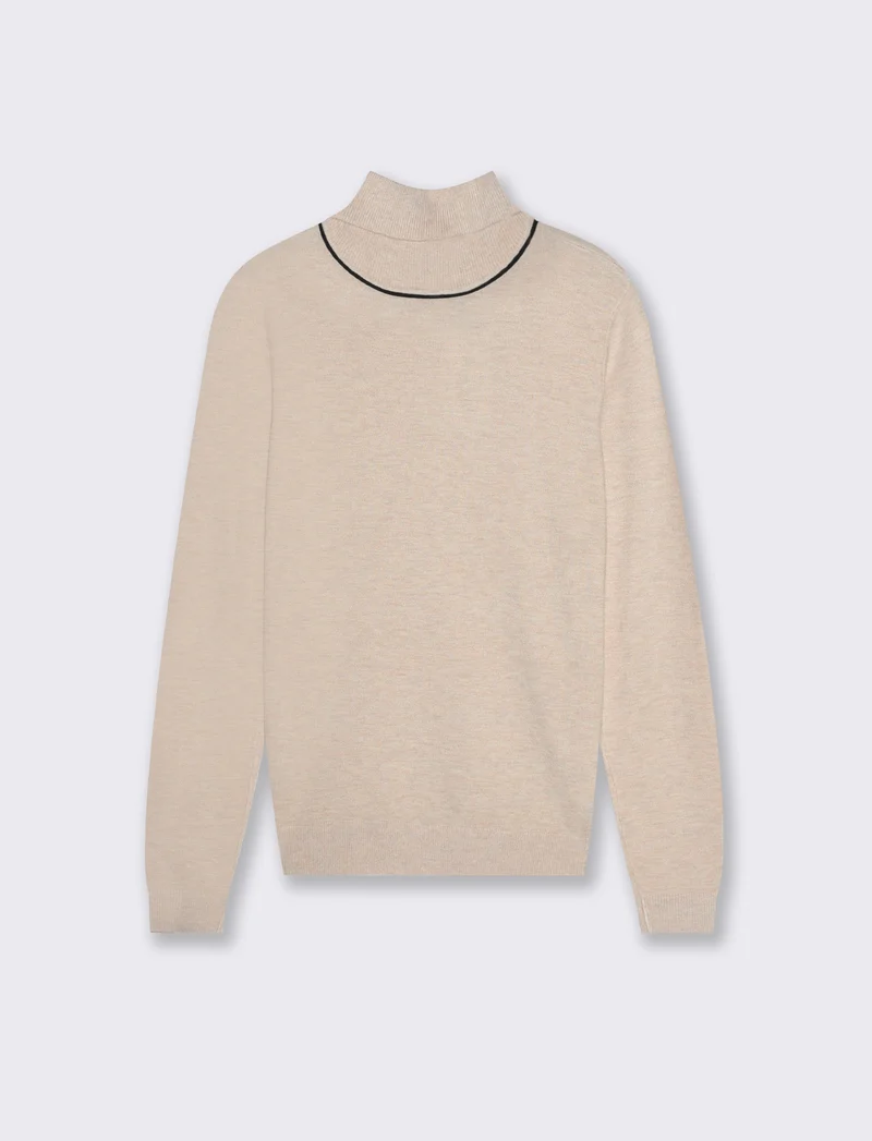 PULLOVER BASICO - Beige grano
