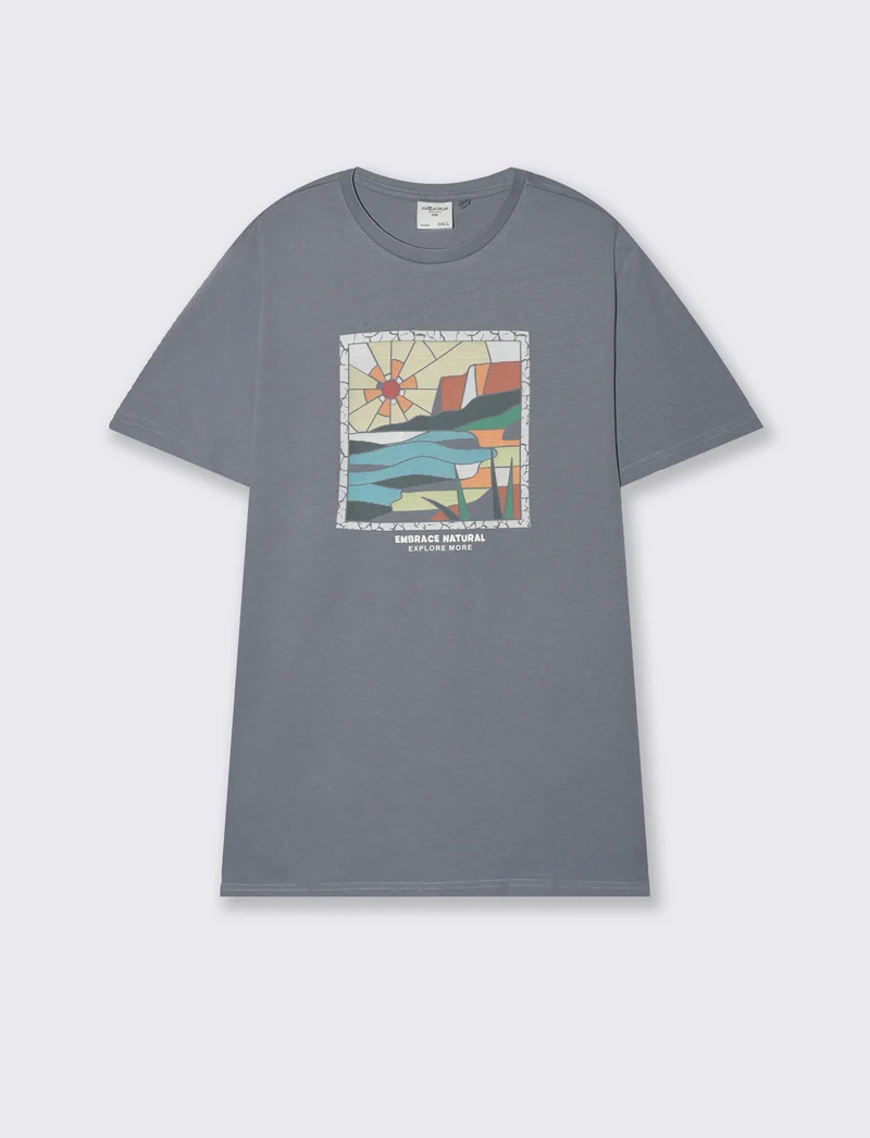 T-shirt con stampa effetto ricamo da uomo - CARTA DA ZUCCHERO