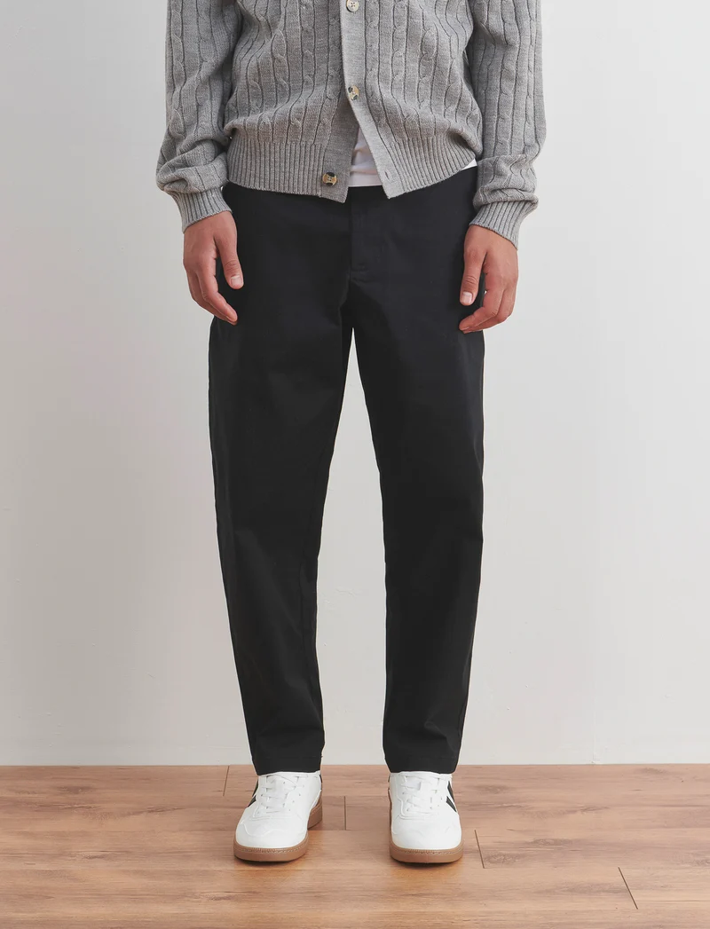 PANTALONI CHINO RELAXED TESSUTO PREMIUM - Nero