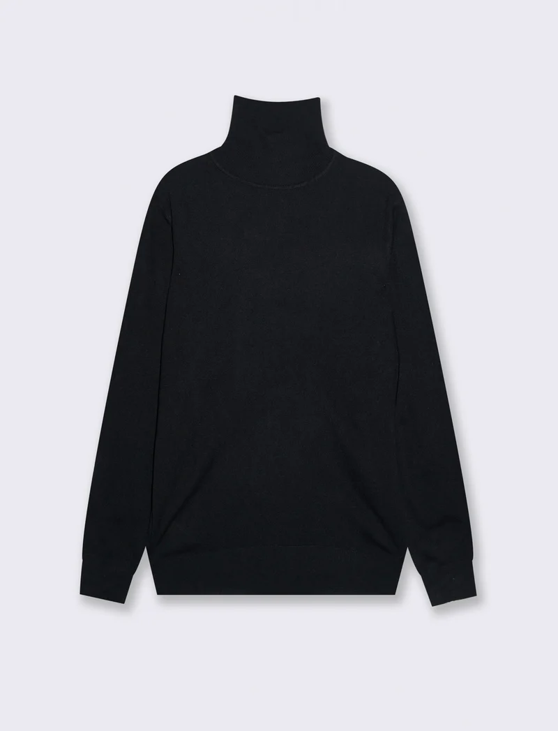 MAGLIA COLLO ALTO BASIC - Blu