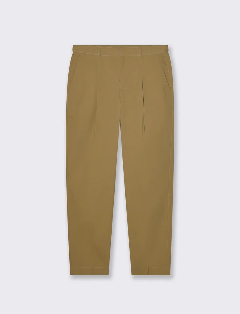Pantaloni chino in popelin stretch da uomo - Beige