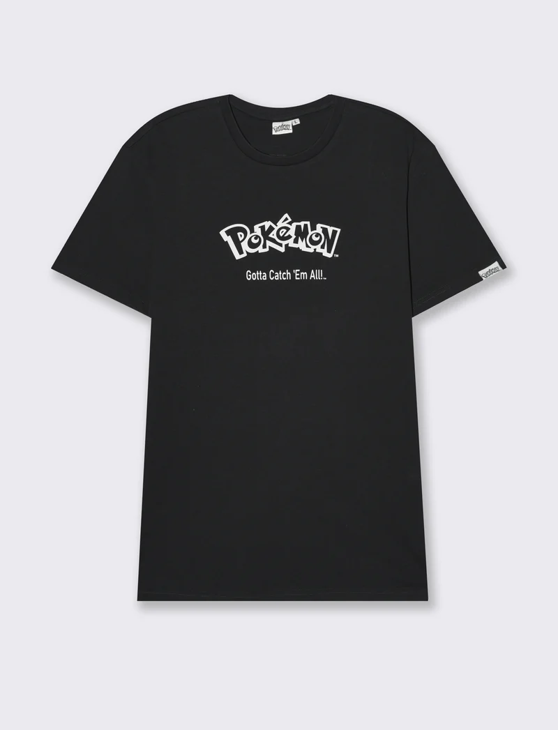 T-shirt stampa pokemon da uomo - Nero
